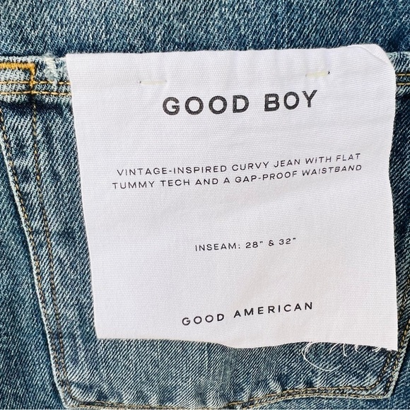 GOOD AMERICAN GOOD BOY FRINGE STRAIGHT LEG JEANS SIZE 27 NWT - Picture 10 of 12